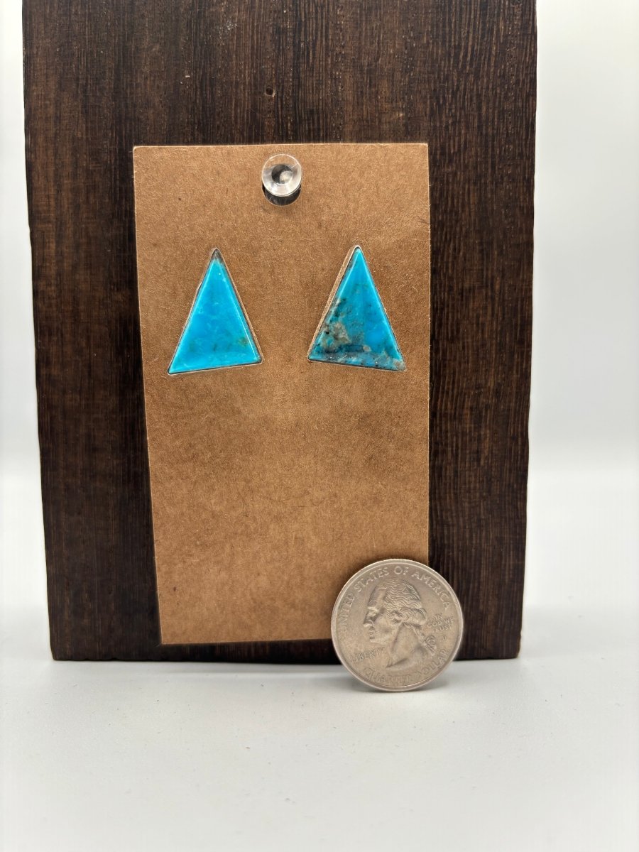 The Trillium Triangle Earrings - Turquoise Mustang