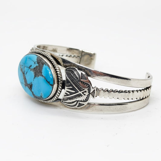 The Veronica Cuff Bracelet in Premium Blue Kingman — by TM - Turquoise Mustang