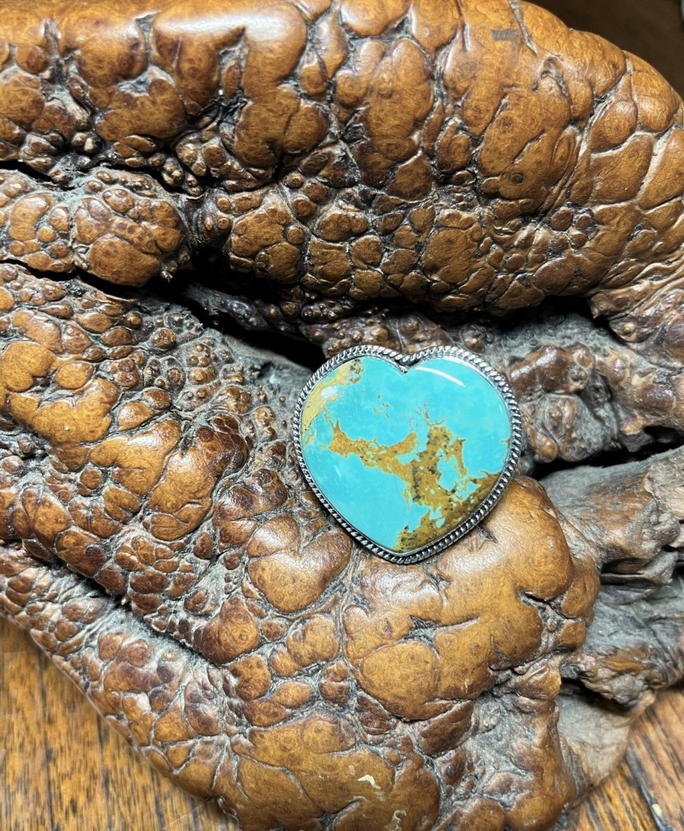 The Lantana Heart Ring - Turquoise Mustang