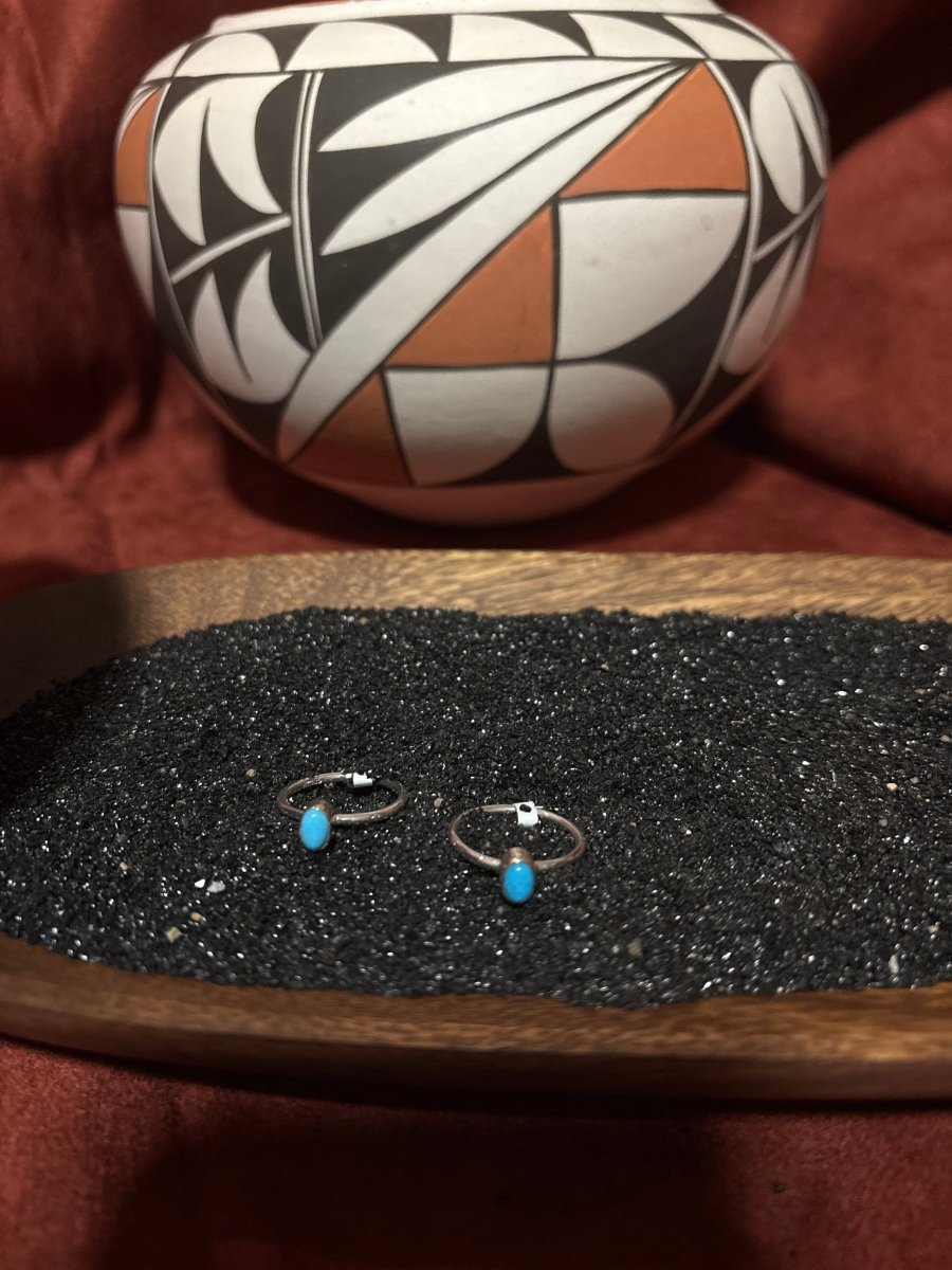 Assorted Small Stacker Rings, Turquoise - Turquoise Mustang