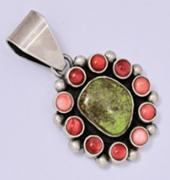 The Candytuft Freeform Cluster Pendant - Turquoise Mustang