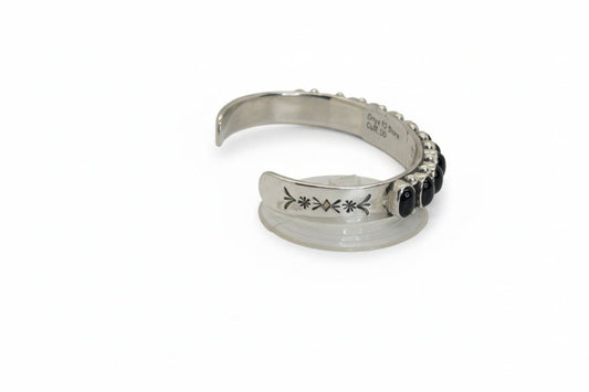12 stone Oval Black Onyx Cuff, Dan Dodson - Turquoise Mustang