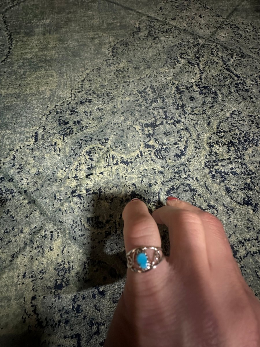 Assorted Petite Turquoise or Black Onyx Rings - Turquoise Mustang