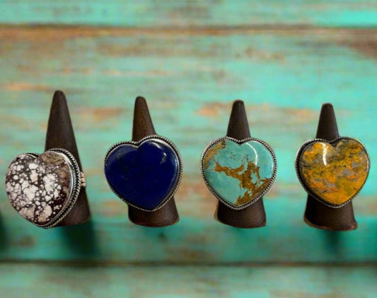 The Lantana Heart Ring - Turquoise Mustang