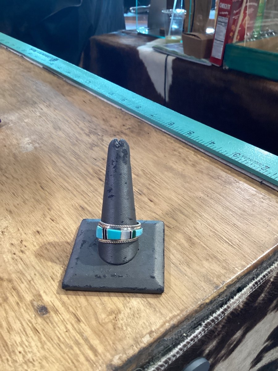 Rings, Inlay Multi Color & Sterling Silver, Deidre Lona - Turquoise Mustang