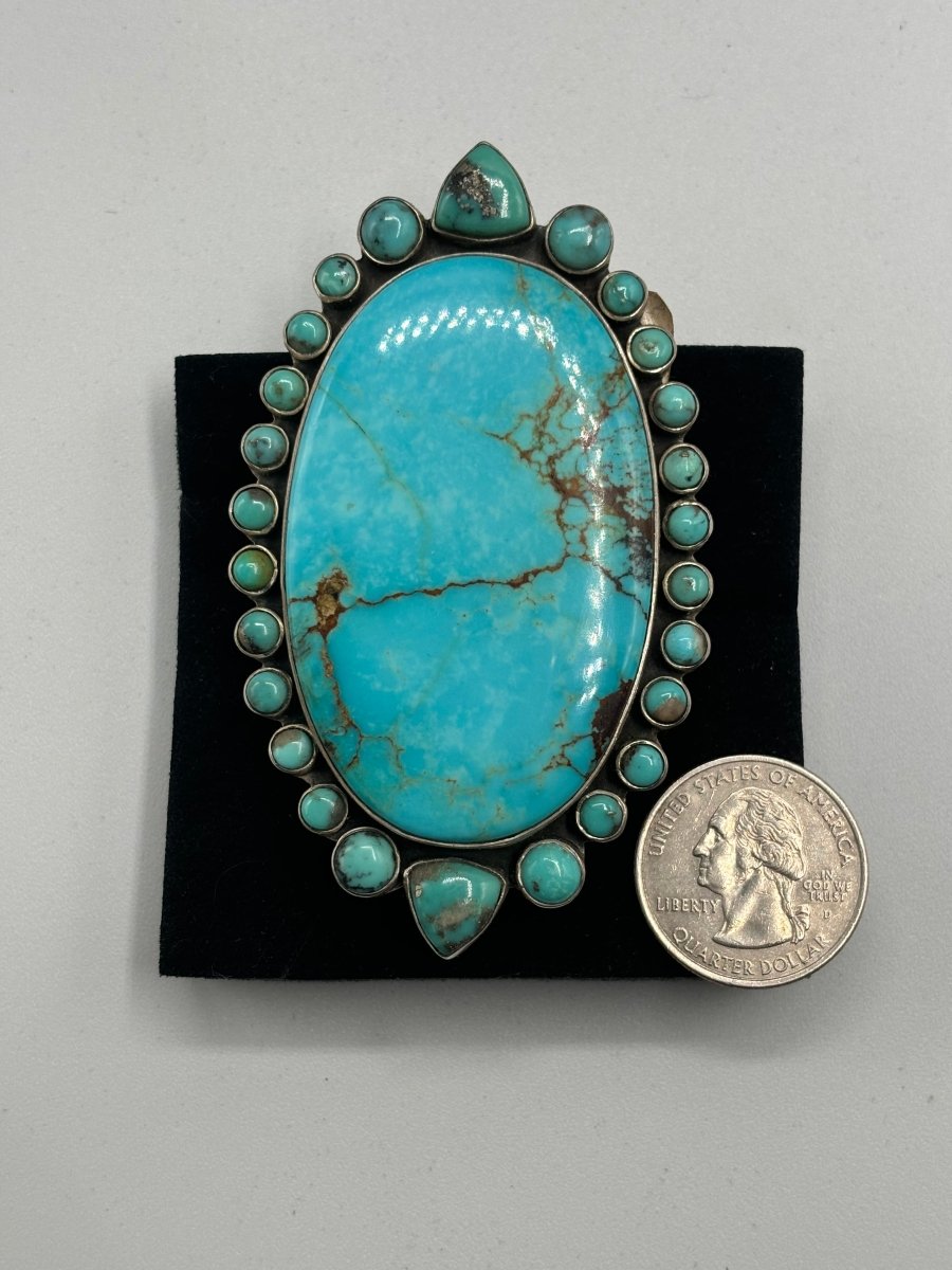 The Desert Rose Oval Ring - Turquoise Mustang