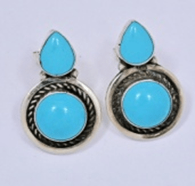 The Rain Lily Teardrop Post Earrings - Turquoise Mustang