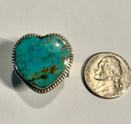 The Carnation Heart Ring - Turquoise Mustang