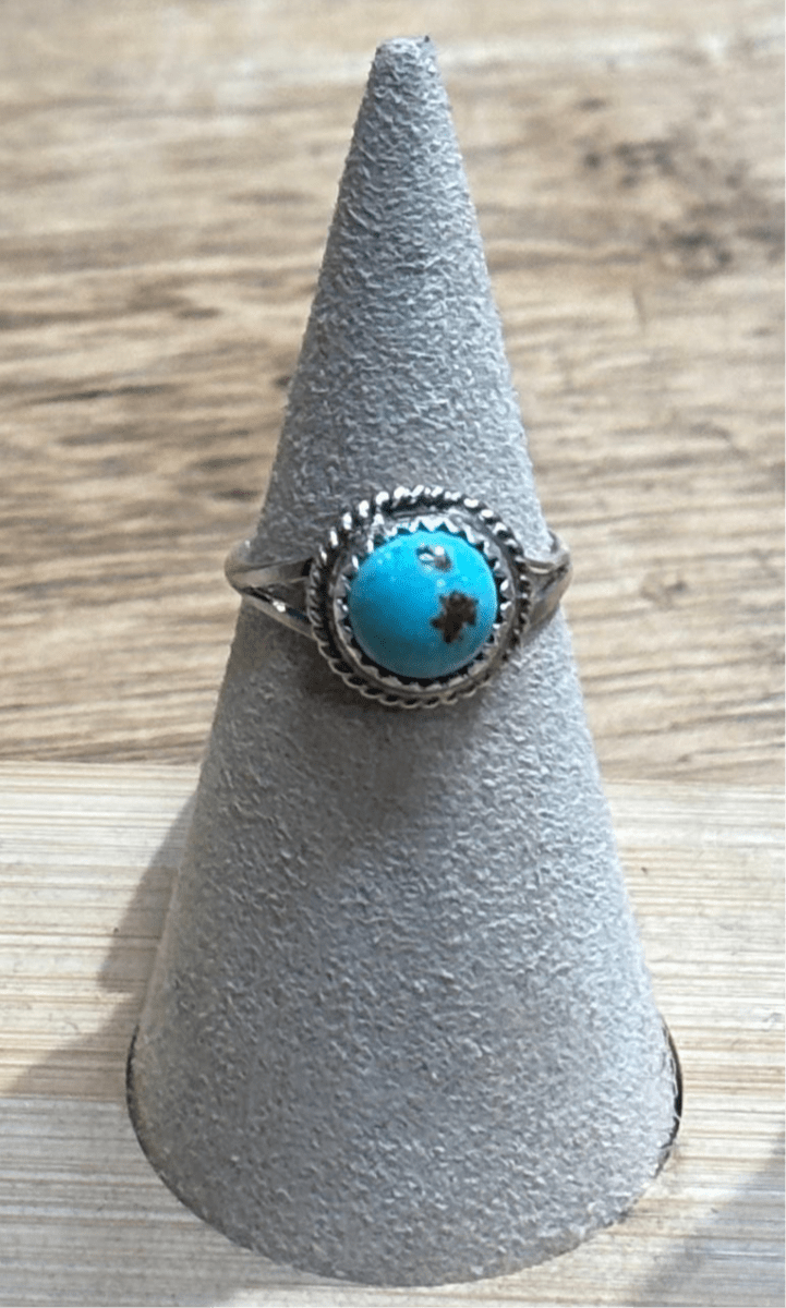 Assorted Round Turquoise Rings by Ester White - Turquoise Mustang