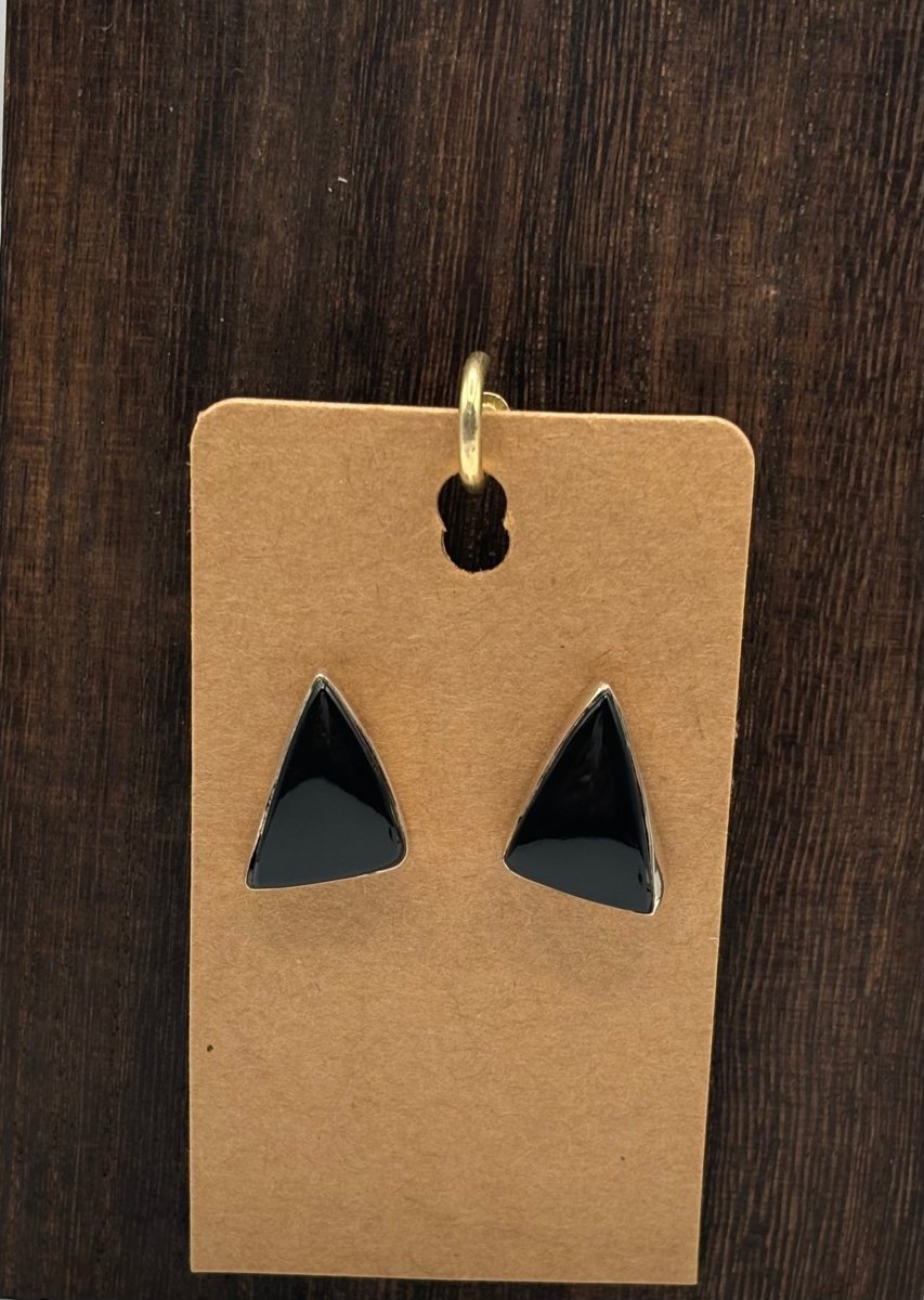 The Trillium Triangle Earrings - Turquoise Mustang