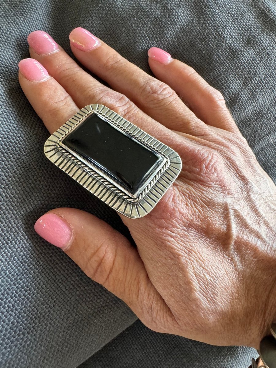 The Phoenix Adjustable Square Ring - Turquoise Mustang