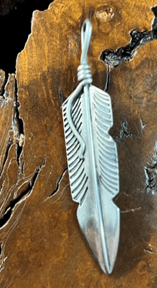 The Yarrow Feather Pendant - Turquoise Mustang