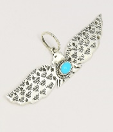 The Bird of Paradise Pendant - Turquoise Mustang