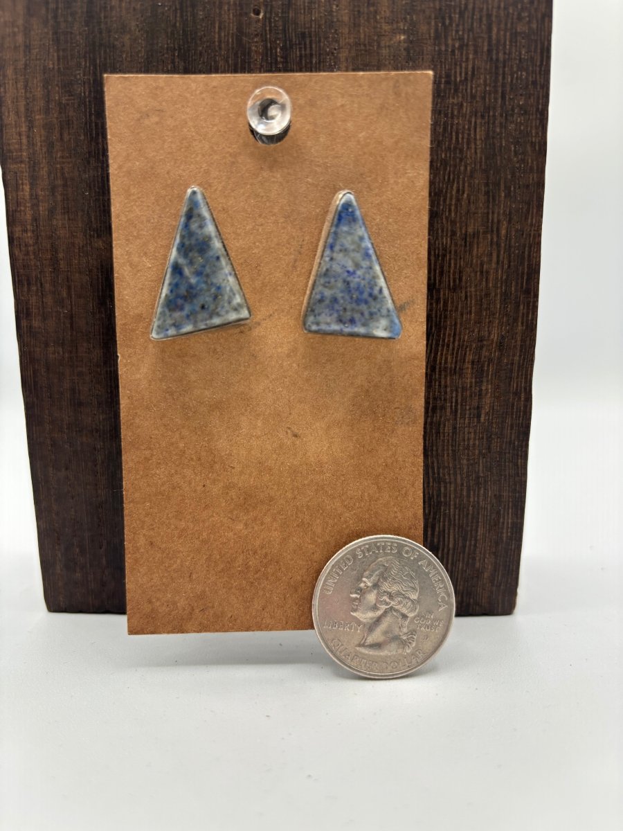 The Trillium Triangle Earrings - Turquoise Mustang