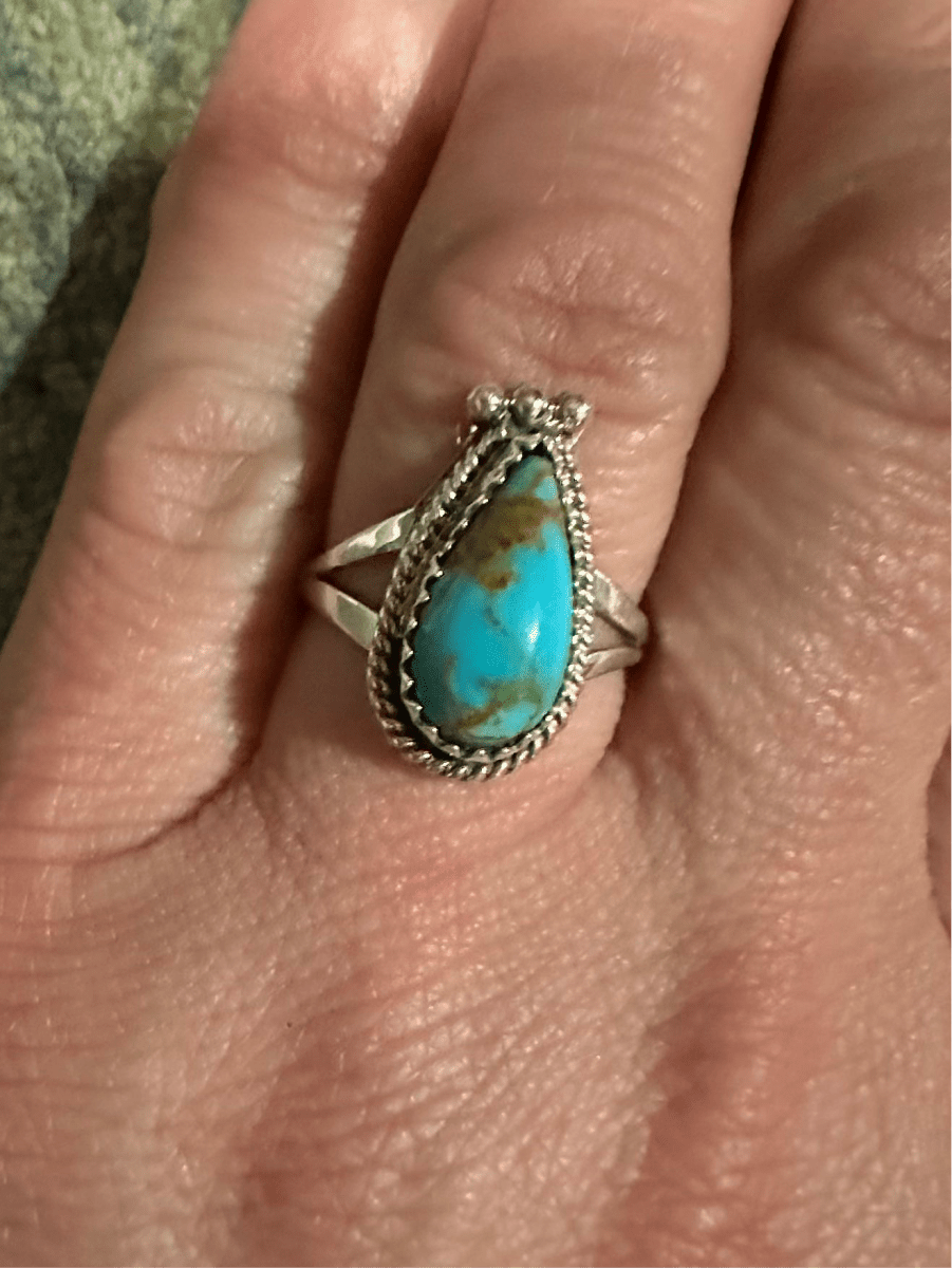 Assorted Petite Gemstone Rings by Sharon Clark and Theresa Smith - Turquoise Mustang