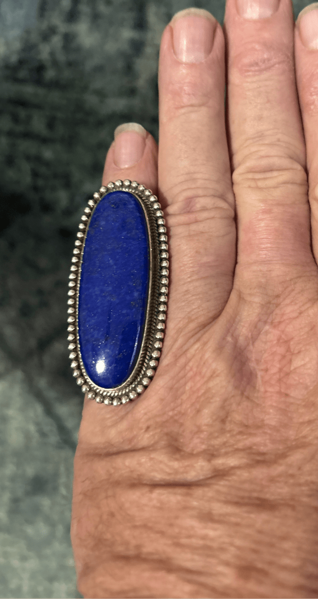The Kayce Oval Blue Lapis Ring - Turquoise Mustang