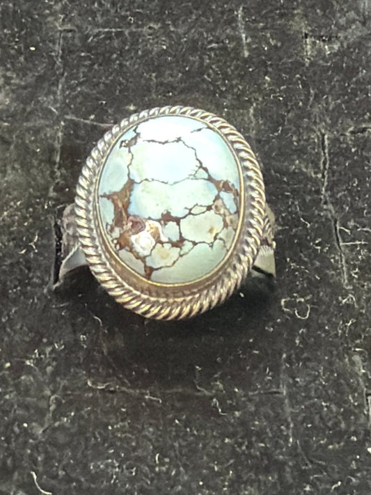 Golden Hills Freeform Ring, Adjustable by Benny Ramone - Turquoise Mustang