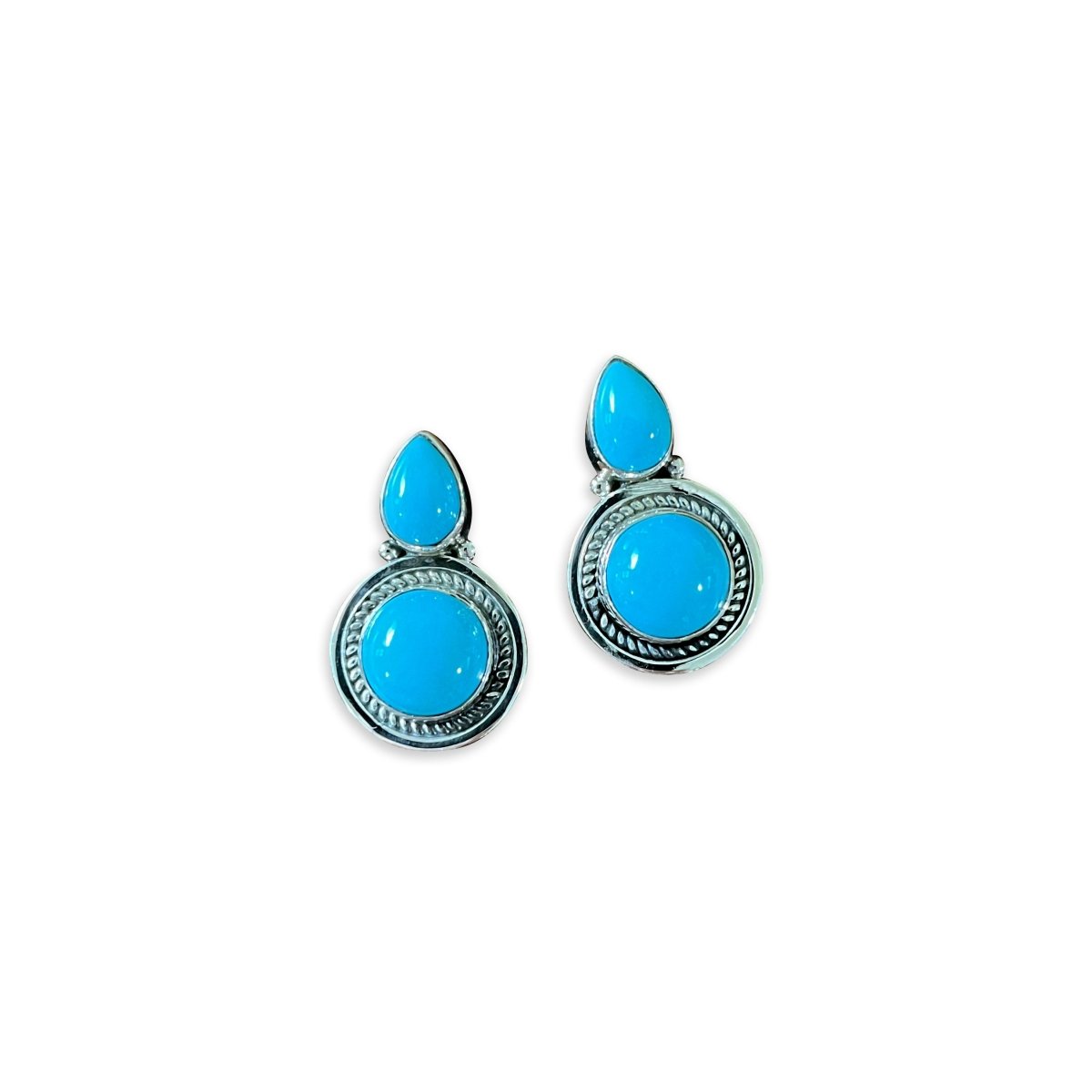 The Rain Lily Teardrop Post Earrings - Turquoise Mustang