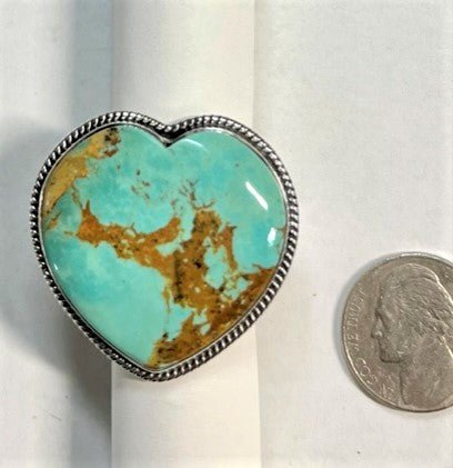 The Lantana Heart Ring - Turquoise Mustang