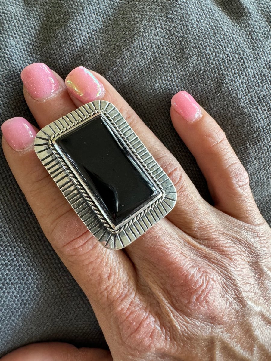 The Phoenix Adjustable Square Ring - Turquoise Mustang
