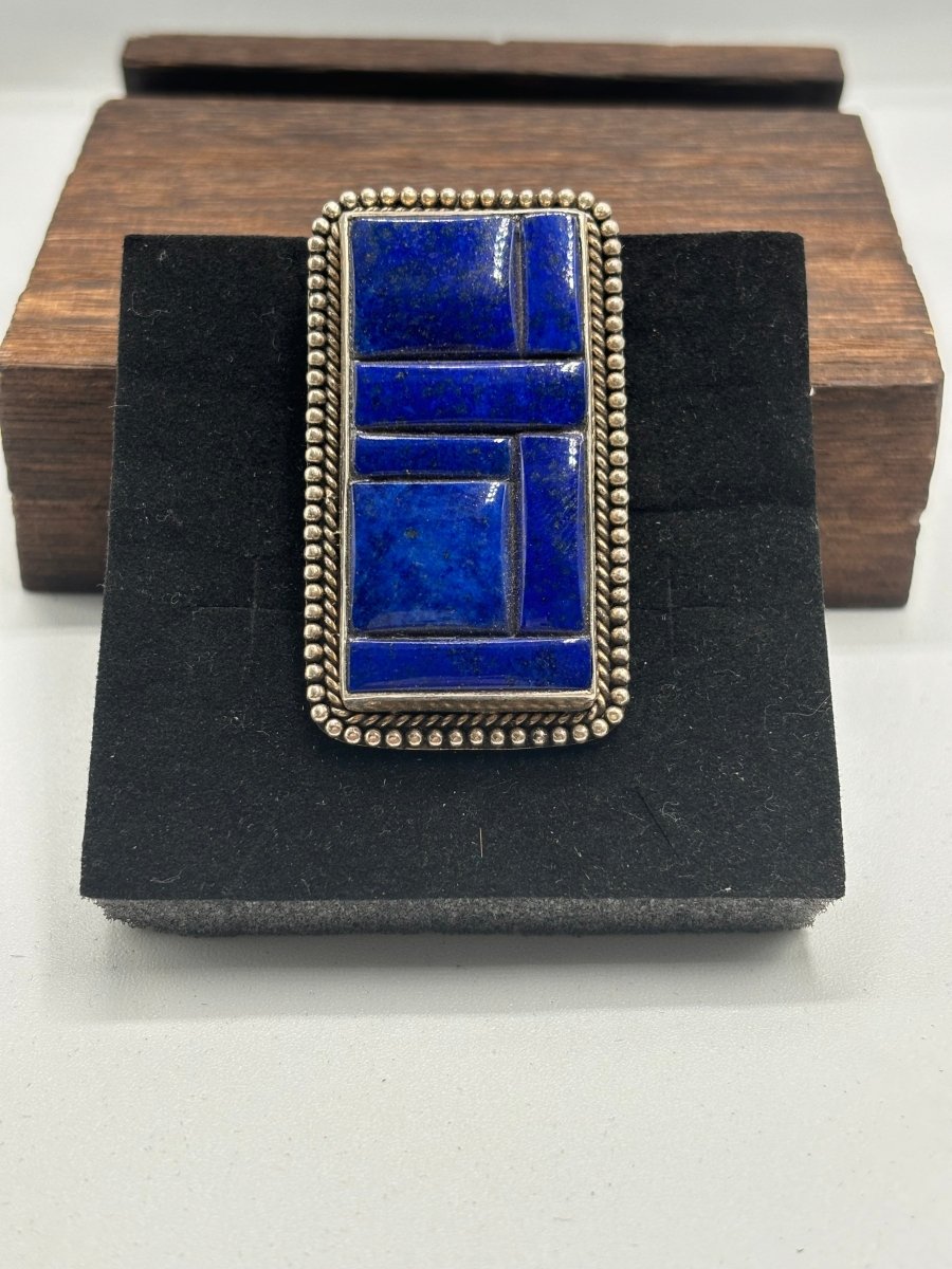 Ft. Worth Cobblestone Inlay Adjustable Ring - Turquoise Mustang
