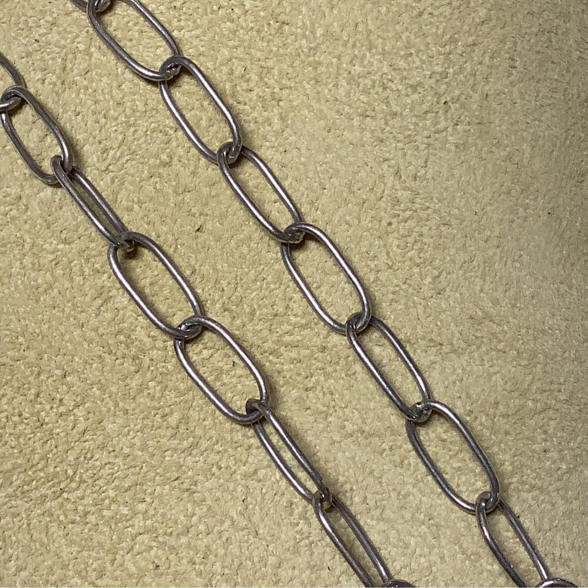 Handmade lightweight "Paper Clip" Link Chain 24" - Turquoise Mustang