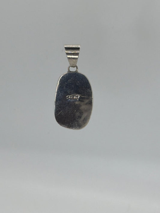 Polychrome Cloud Mountain Turquoise Freeform Pendant by Darryl Becenti - Turquoise Mustang
