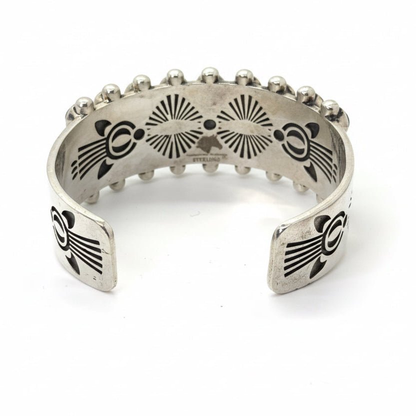 Payson Extra - Large Men’s 27 - Stone Cuff Bracelet in Blue - Green Kingman — by TM - Turquoise Mustang