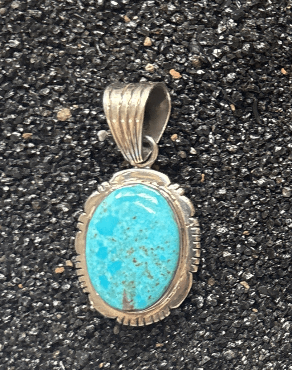 The Calendula Pendant - Turquoise Mustang