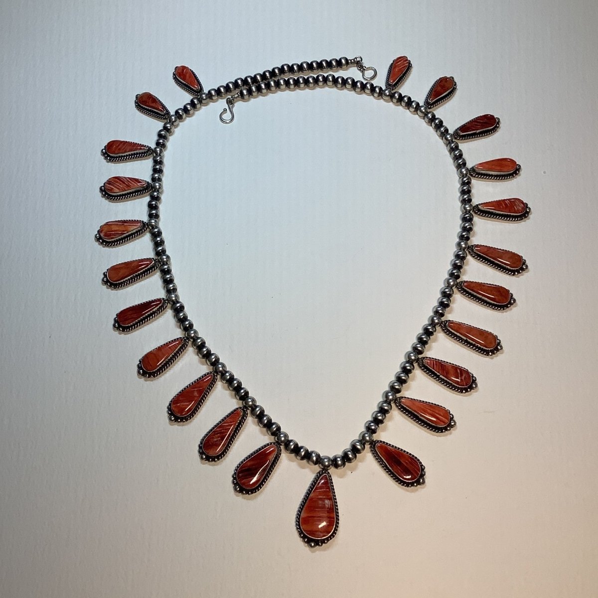 Red Spiny Oyster Teardrop - Turquoise Mustang