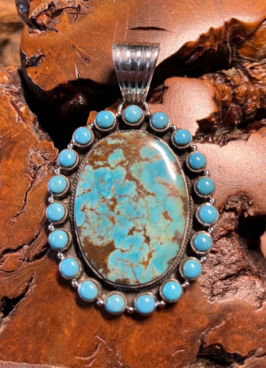 The Blue Bonnet Large Cluster Pendant - Turquoise Mustang