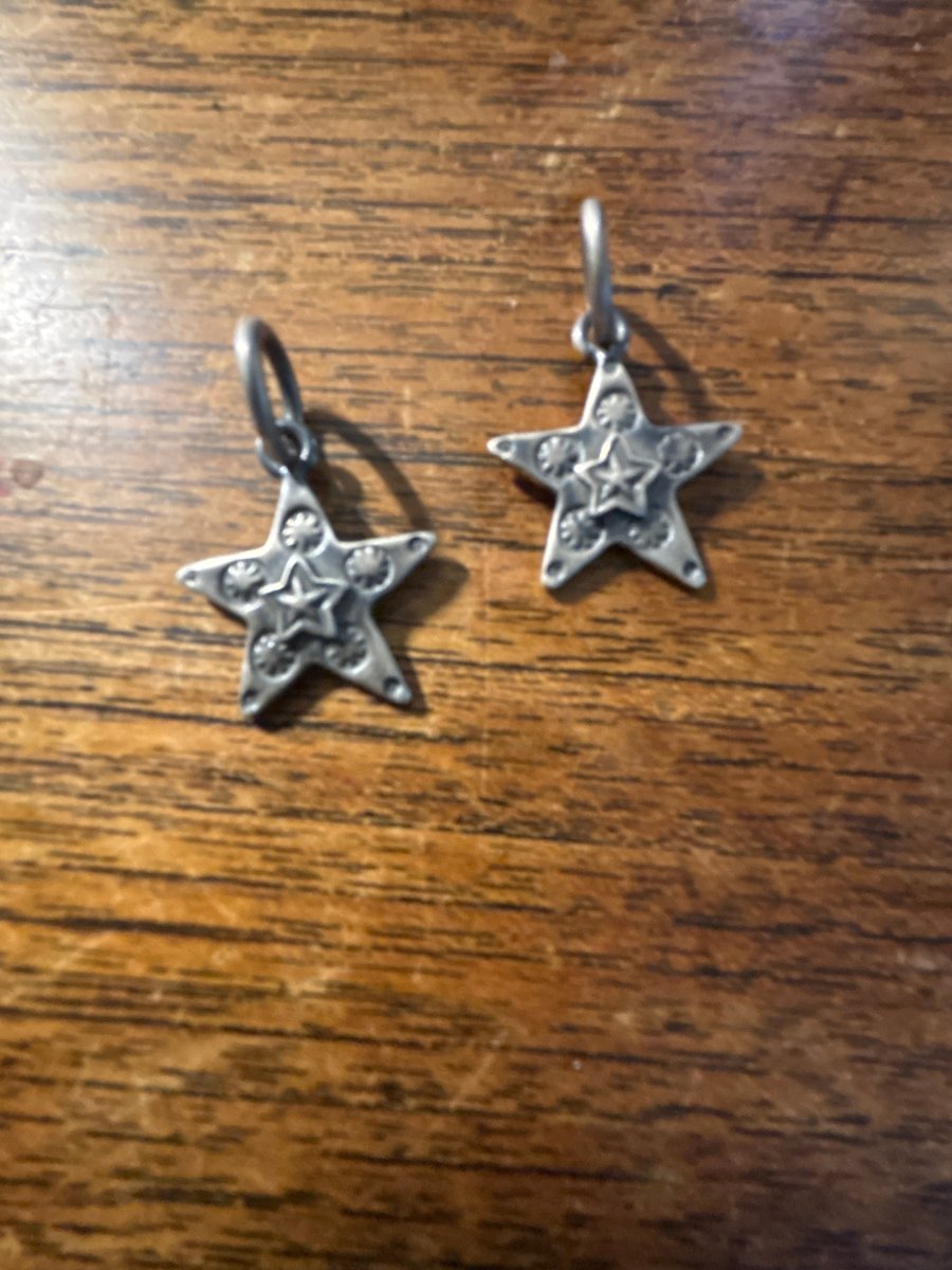 All-Sterling Silver Small Star Charm Pendants by Dan Dodson - Turquoise Mustang
