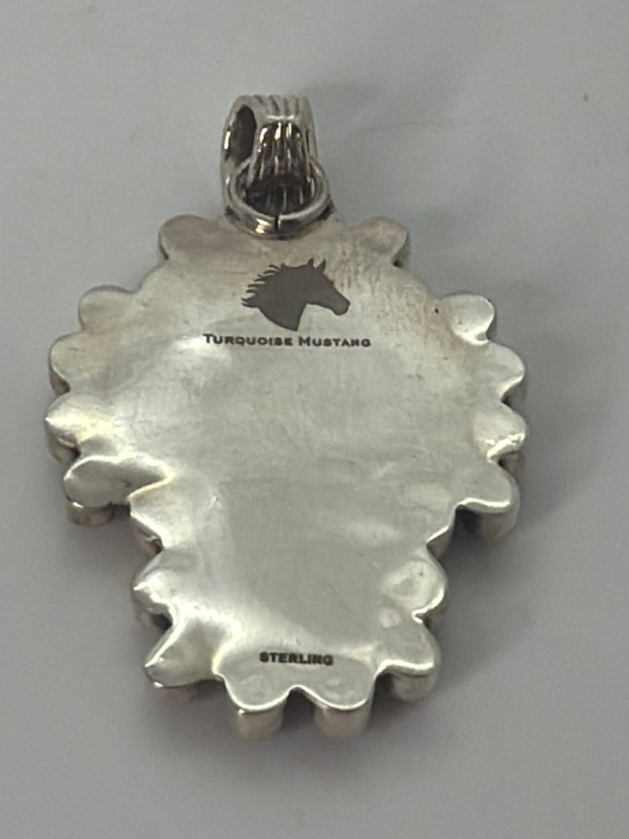 The Quaker Ladies Cross Premium Lapis and Pearl Pendant - Turquoise Mustang