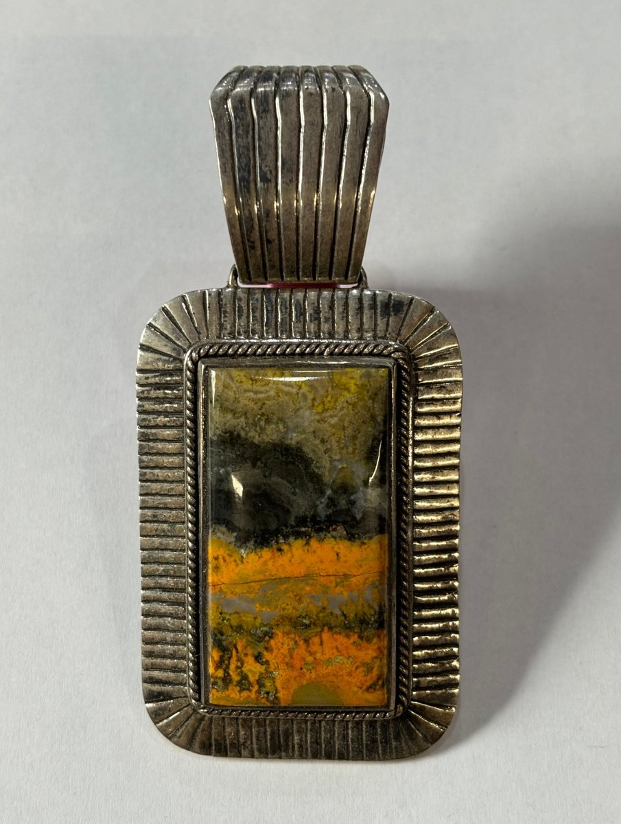 The Vegas Baby Rectangular Pendant - Turquoise Mustang