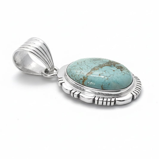 The Calendula Pendant in Australian Turquoise - Turquoise Mustang