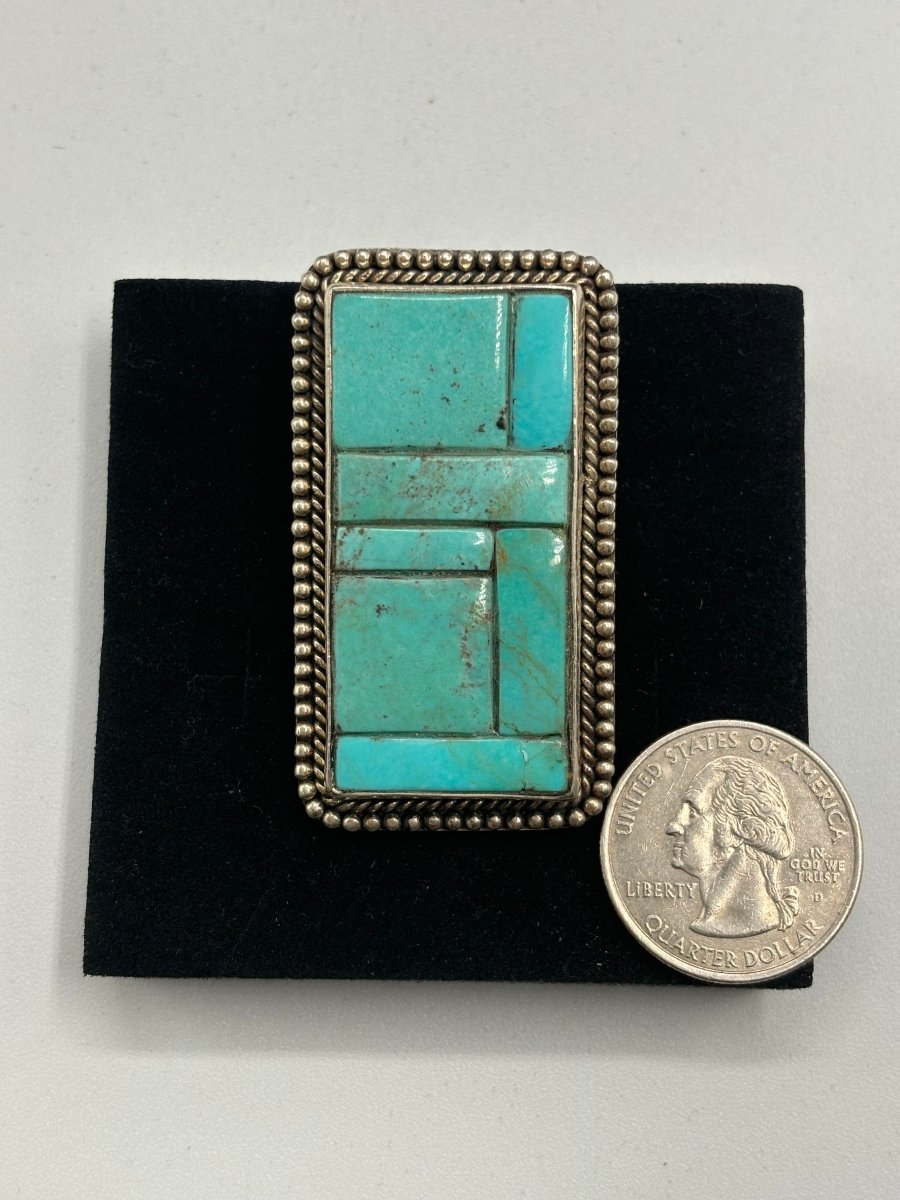 Ft. Worth Cobblestone Inlay Adjustable Ring - Turquoise Mustang