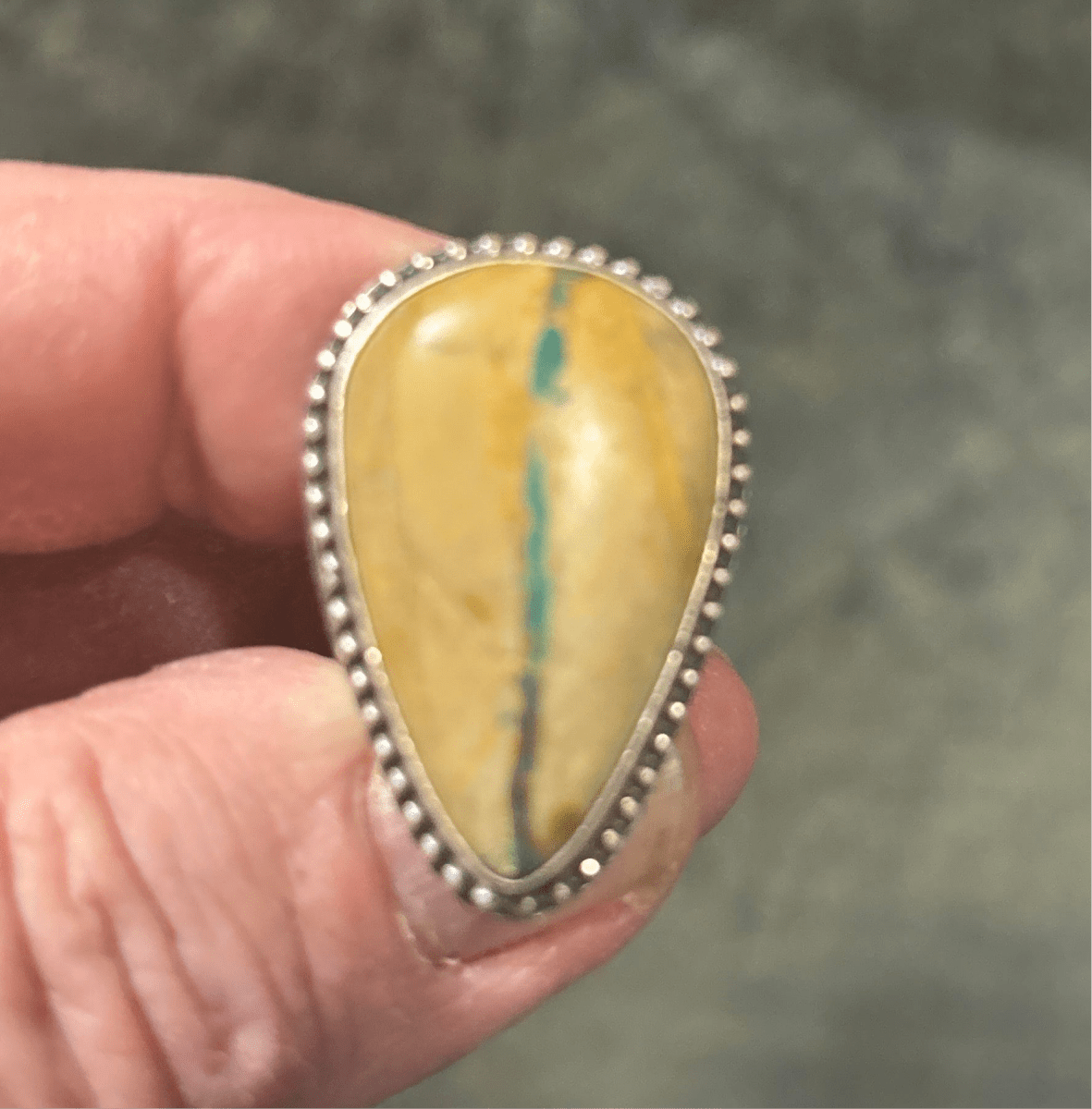 Boulder Turquoise Ring, by Alfred Martinez - Turquoise Mustang