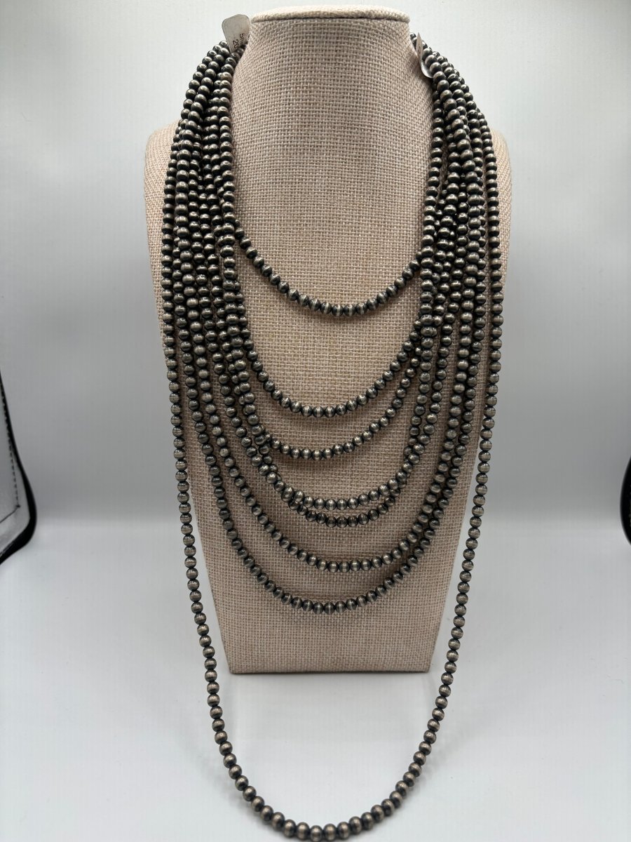 5mm Mustang Silver Pearls - Turquoise Mustang