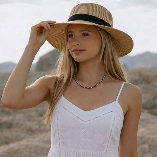 4mm Mustang Silver Pearls - Turquoise Mustang