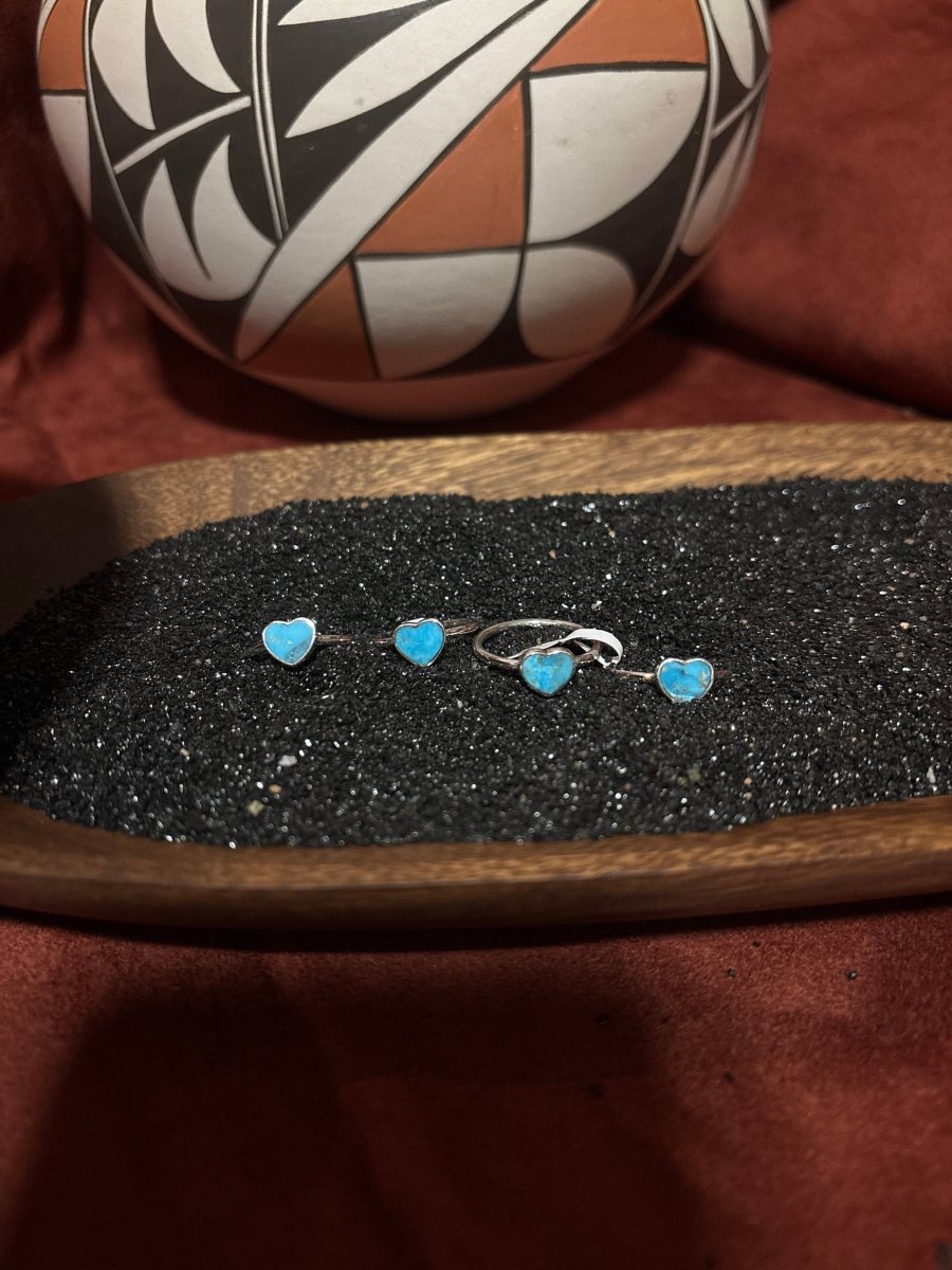 Assorted Small Stacker Rings, Turquoise - Turquoise Mustang