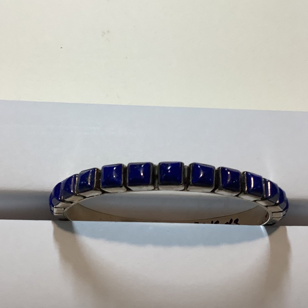 Bangle, Medium Square Lapis, 30 stone, DD - Turquoise Mustang
