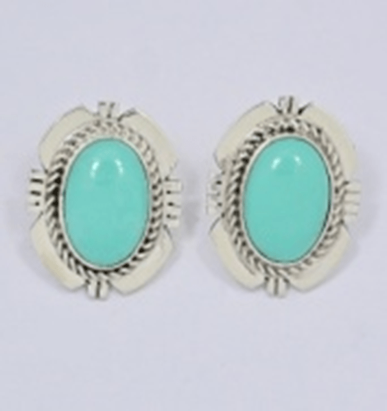 The Orchid Filework Stud Earrings - Turquoise Mustang