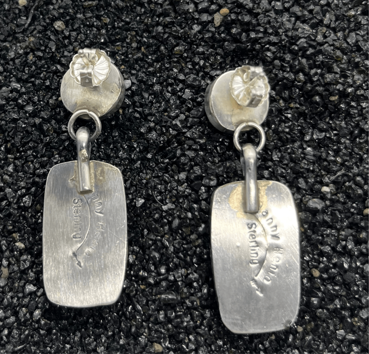 Santa Fe Spiny Oyster & Turquoise Earrings by Danny Henio - Turquoise Mustang