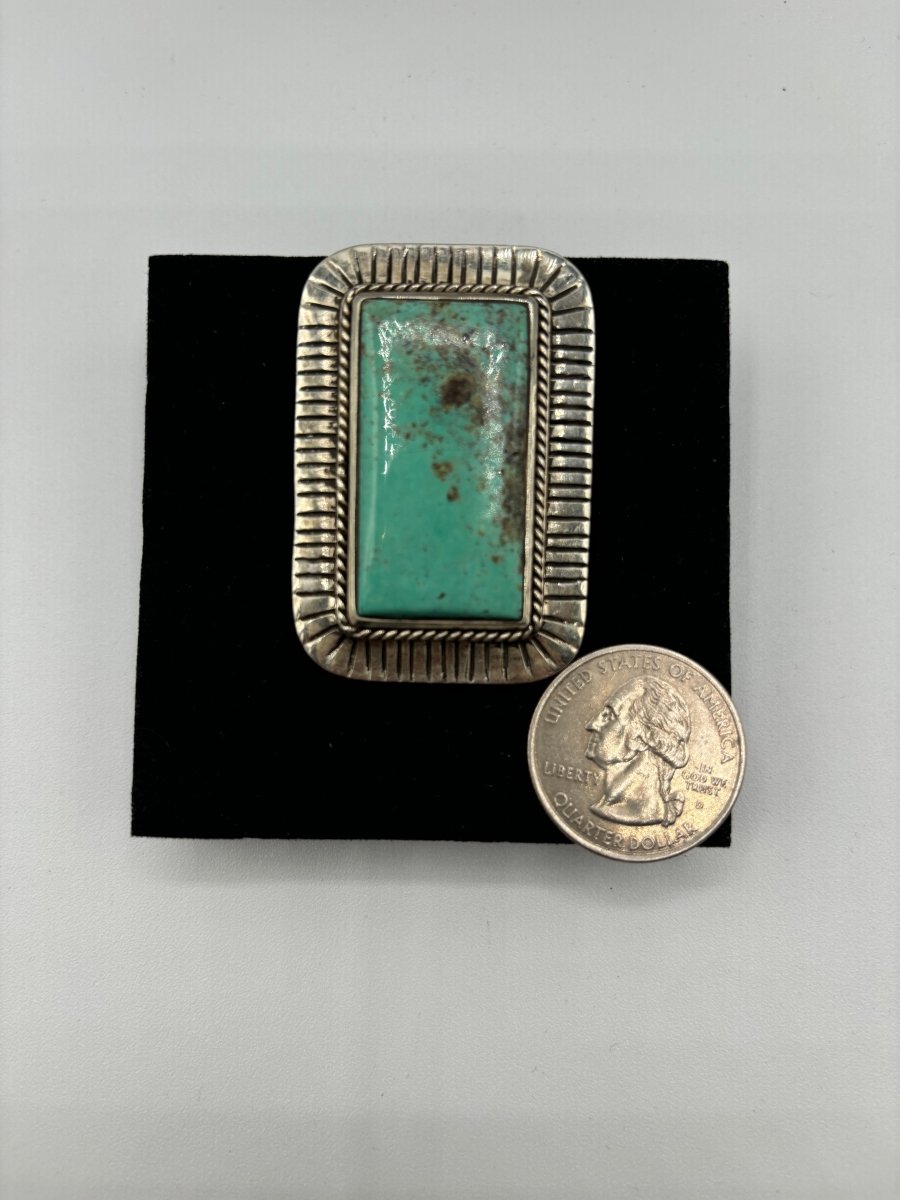 The Phoenix Adjustable Square Ring - Turquoise Mustang