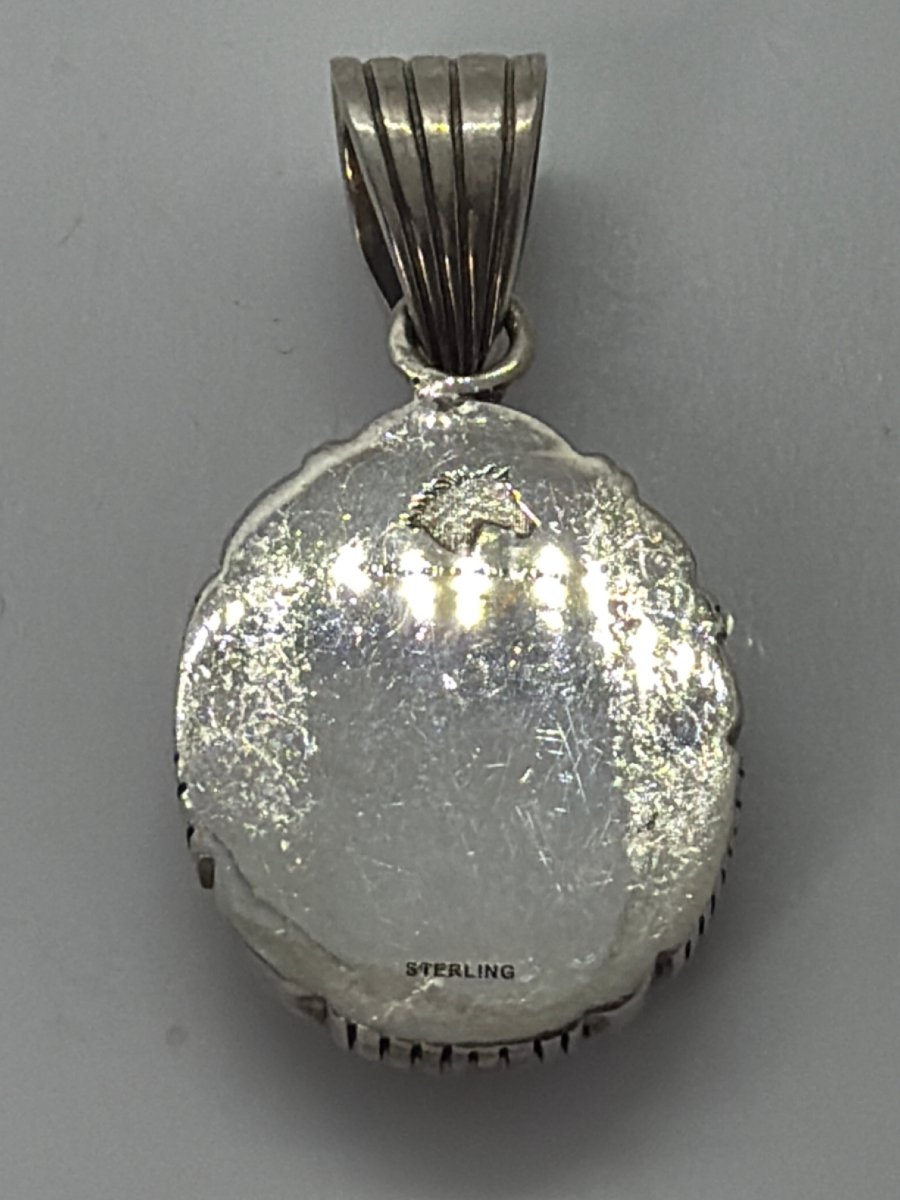 The Calendula Pendant in Kingman Turquoise - Turquoise Mustang