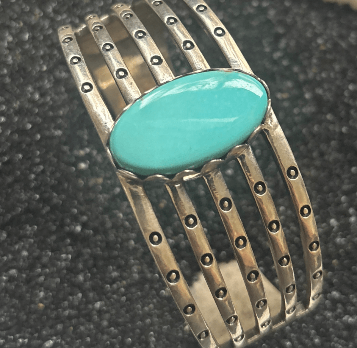 Stampede Extra Large Mens Single stone Cuff by TM - Turquoise Mustang