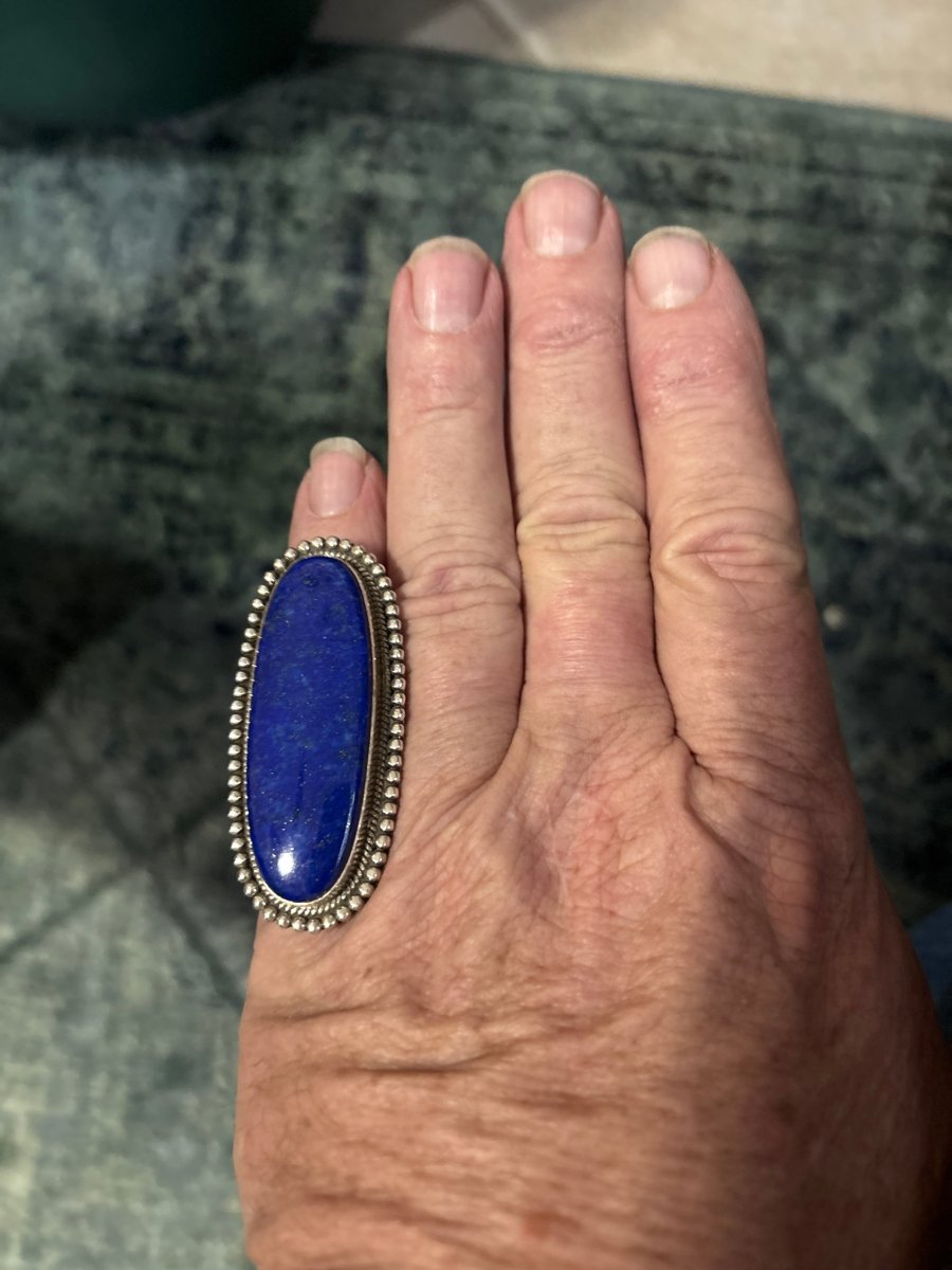 The Kayce Oval Blue Lapis Ring - Turquoise Mustang
