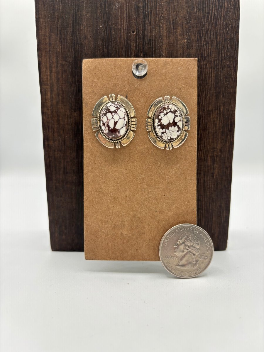 The Orchid Filework Stud Earrings - Turquoise Mustang