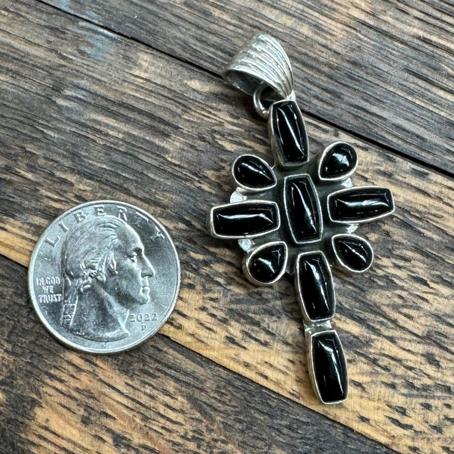 The Peace Lily Damselfly Cross Pendant - Turquoise Mustang