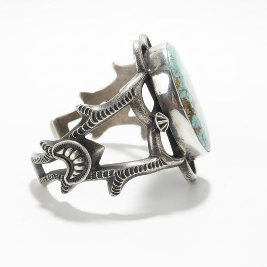 Tufa Cast w 8 Mine Turquoise Bracelet Cuff Roland Dixson - Turquoise Mustang